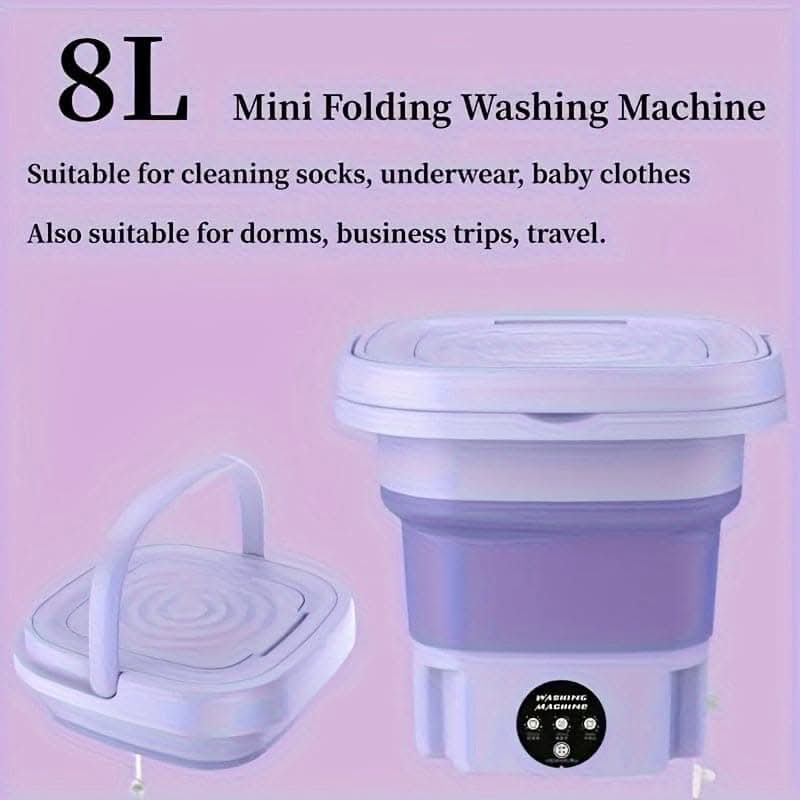1pc Portable Mini Washing Machine – 8L Capacity, 3 Cleaning Modes
