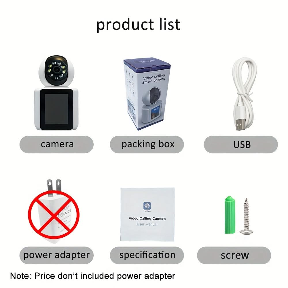 2MP HD Wireless PTZ Security Camera, 1080P WiFi, Two-Way Audio