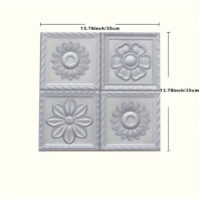 20pcs 3D Floral Self-Adhesive Wall Tiles