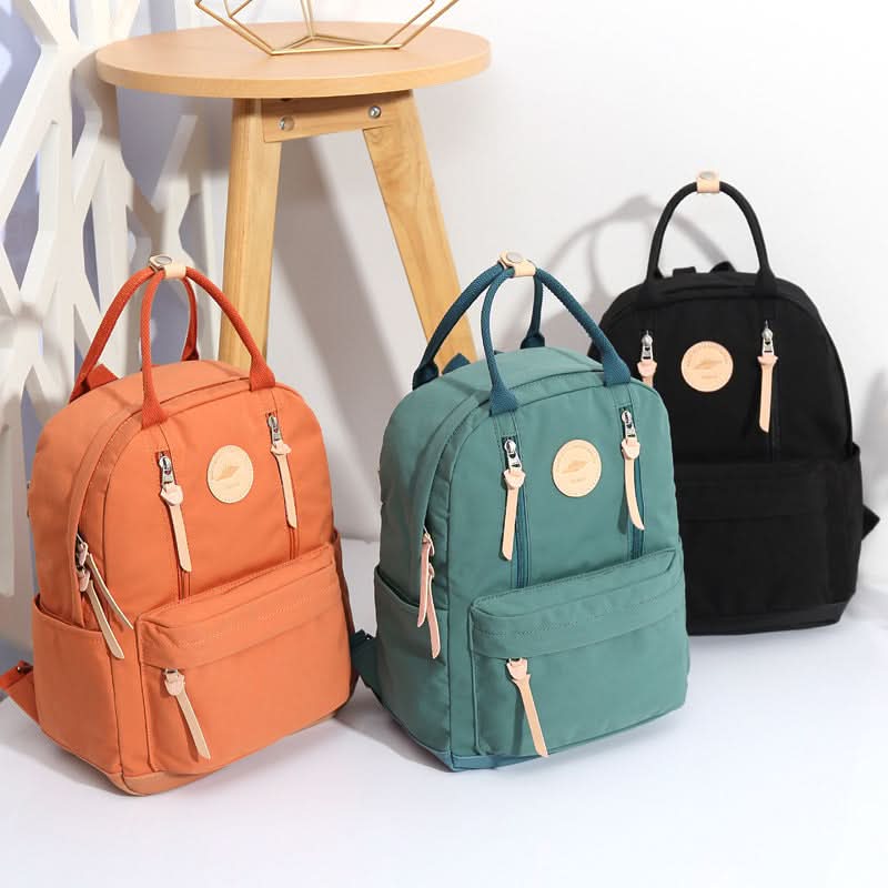 Minimalist Japanese-Style Canvas Backpack – Black School bag for Women
