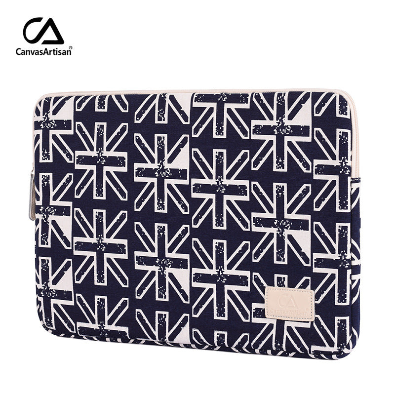 Abstract Starburst Laptop Sleeve – Canvas Shock-Resistant Case for 11–15 Inch Laptops