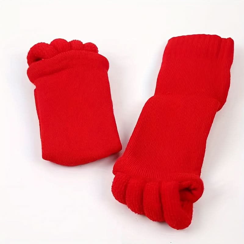 Comfy Toeless Yoga Socks - Non-Slip Five-Toe Split Socks for Perfect Foot Alignment