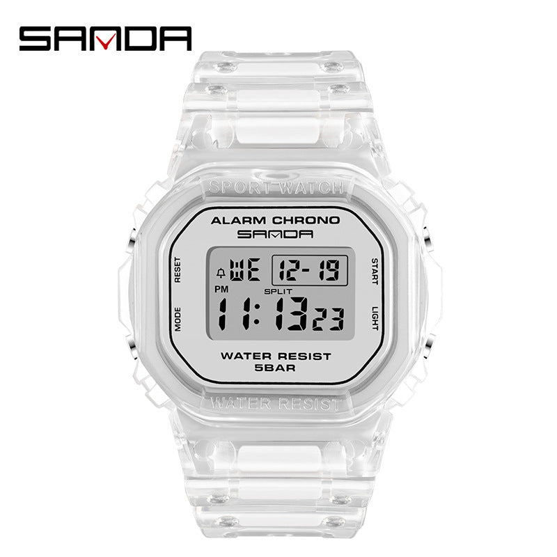 Sanda Square Digital Watch – Multi-Function, Luminous, Waterproof Student Sports Watch