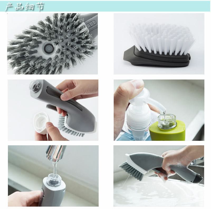 Long-Handle Dishwashing Brush with Soap Dispenser