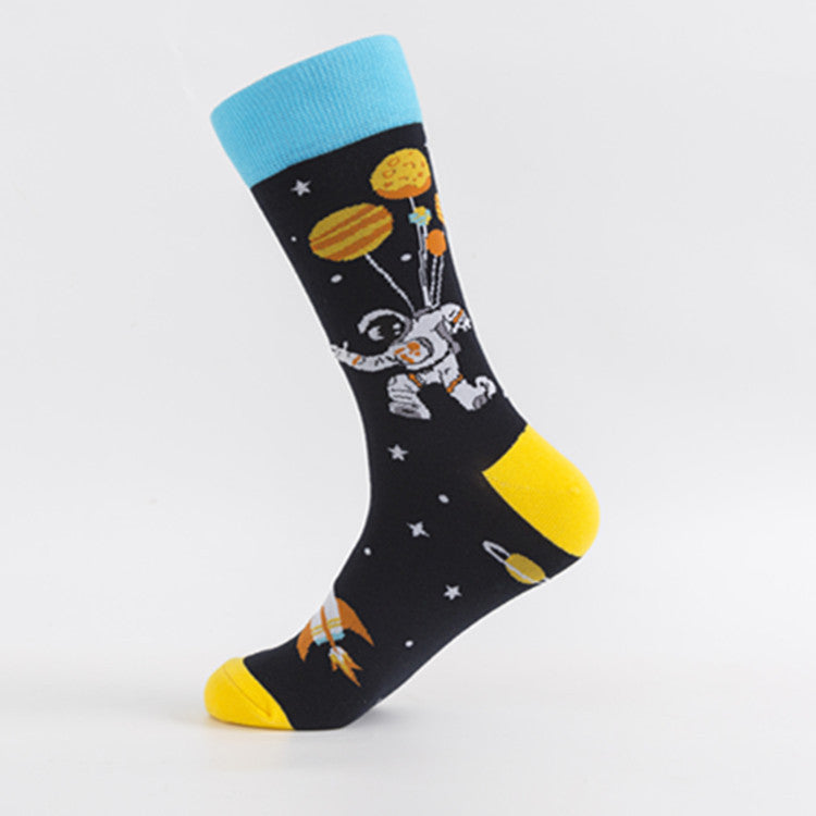 Men’s Trendy Cotton Crew Socks – High-Tube Breathable Fashion Socks