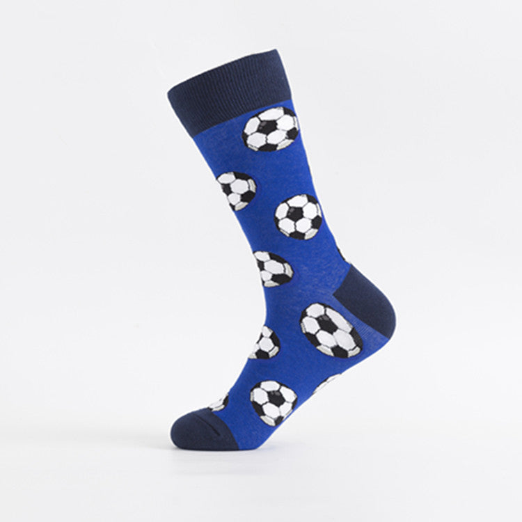 Men’s Cotton Mid-Tube Socks – Autumn Winter Jacquard Casual Crew Socks (40–46)
