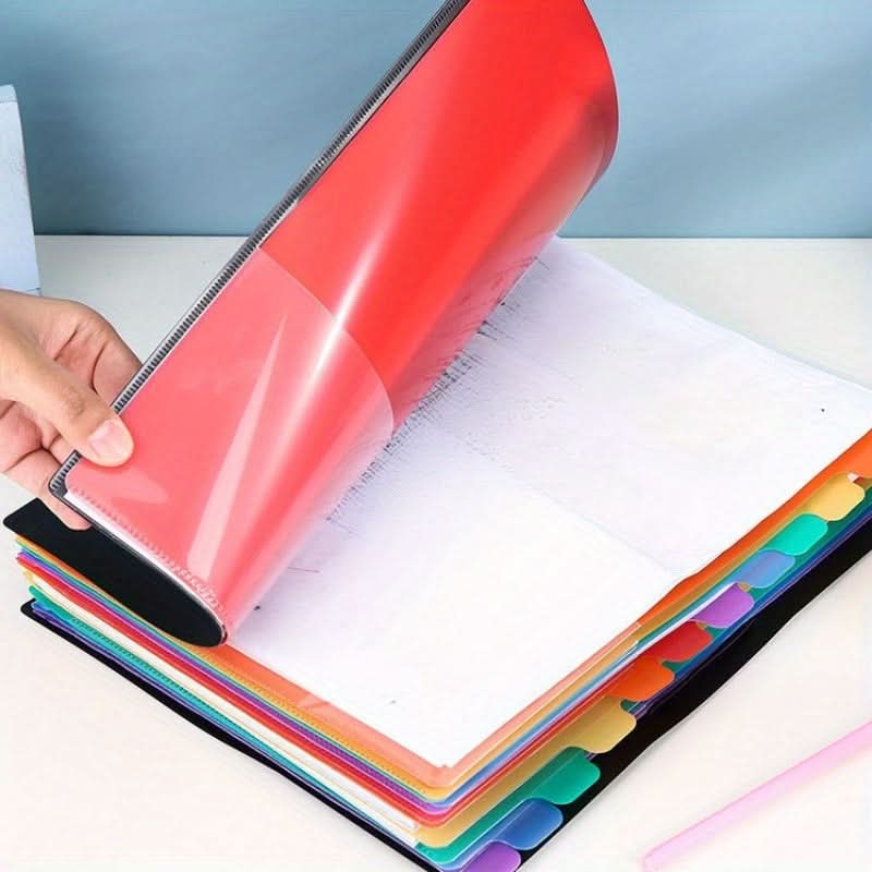 Rainbow 12-Pocket A4 File Organizer