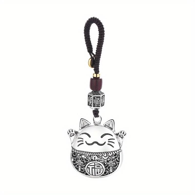 Lucky Cat Keychain for Men & Women – Ethnic Style with Copper Coins