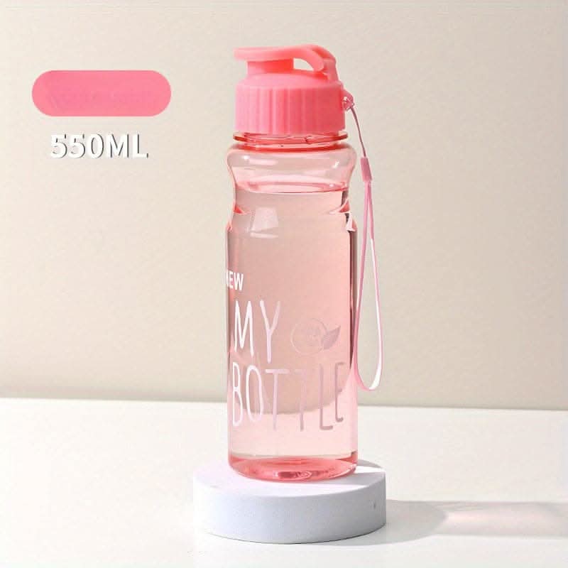 Portable 18.6oz PET Water Bottle with Press Flip Cover