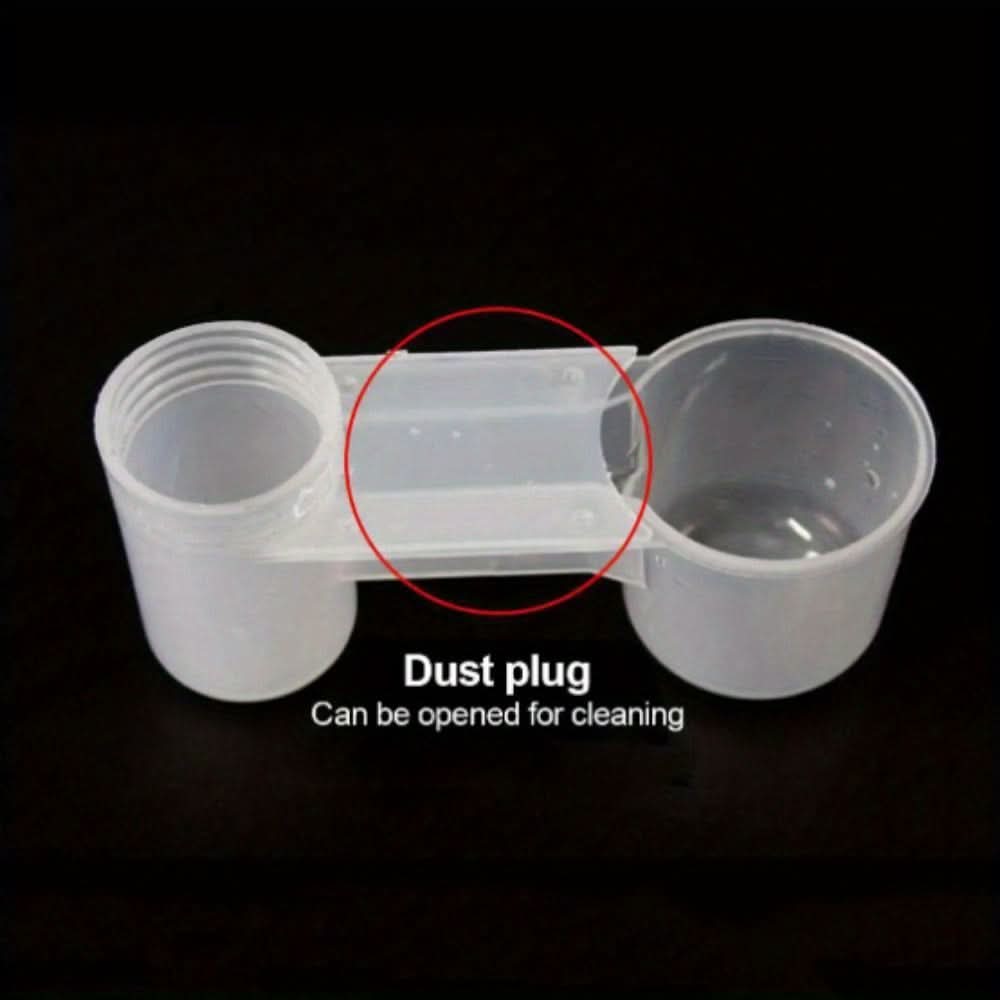 5pcs Transparent Double Nozzle Bird Water Dispenser - Easy-Fill Cage Watering System