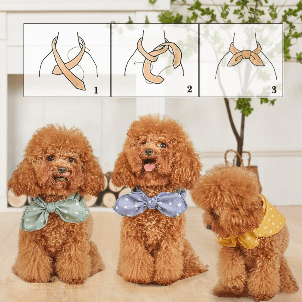 4-Pack Stylish Cotton Dog Bandanas Set