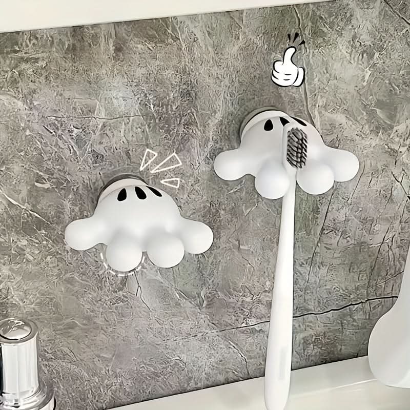 Silicone Toothbrush Holder Set with Suction Hooks