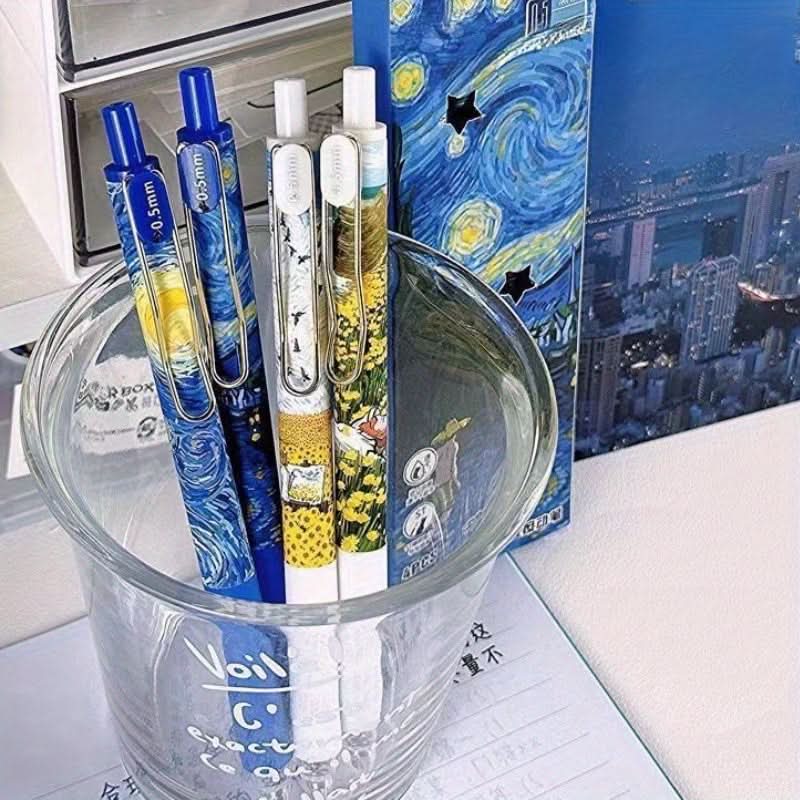 8-Pack Van Gogh Art Inspired Gel Pens – Fine Point 0.5mm