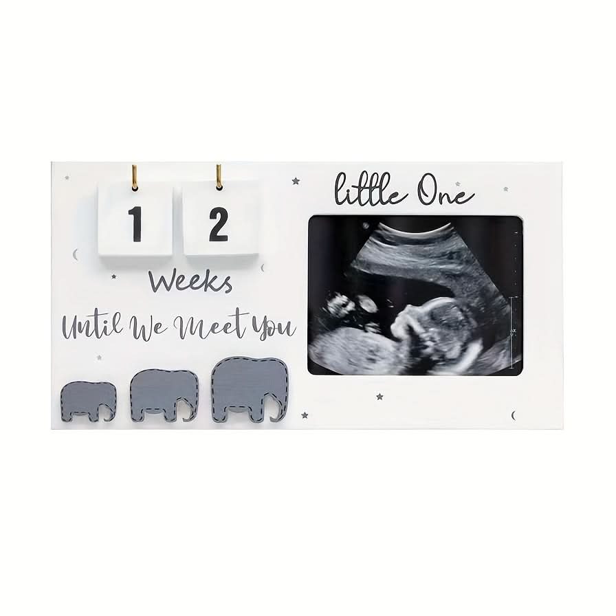 Unique Sonogram Picture Frame – Personalized Sculptural Frame for Countdown Weeks