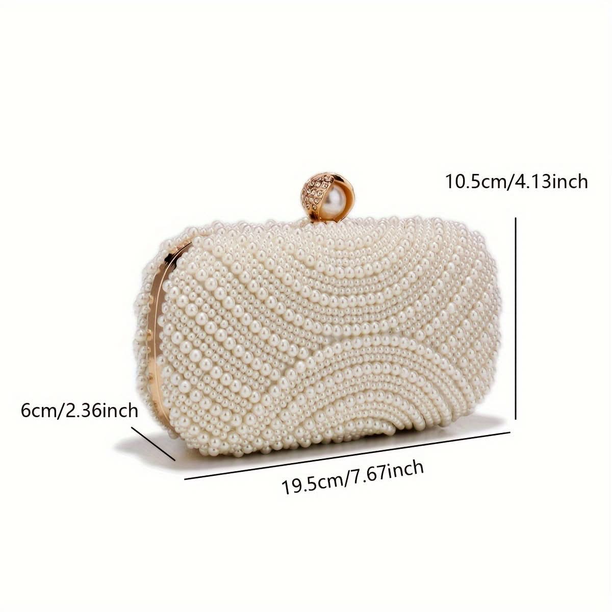 Beaded Evening Clutch with Faux Pearls