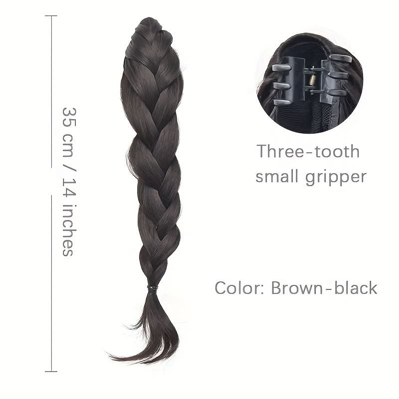 Chic Claw-Clamp Braided Ponytail Extension - Loose Curly Hair Accessory