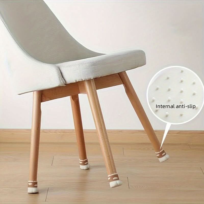 4pcs Cat Paw Chair Leg Protectors - Silicone Felt Furniture Leg Covers