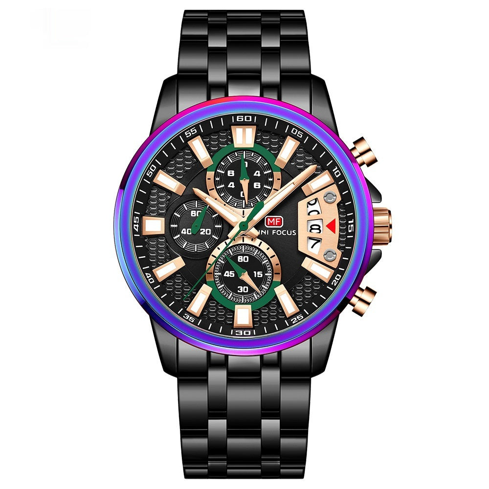 Mini Focus MF0352G Quartz Watch Magic Color Ring Multifunctional quartz watch for Men