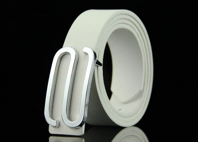 Men’s Business Style Leather Belt with S-Shaped Buckle – 3.3cm Wide