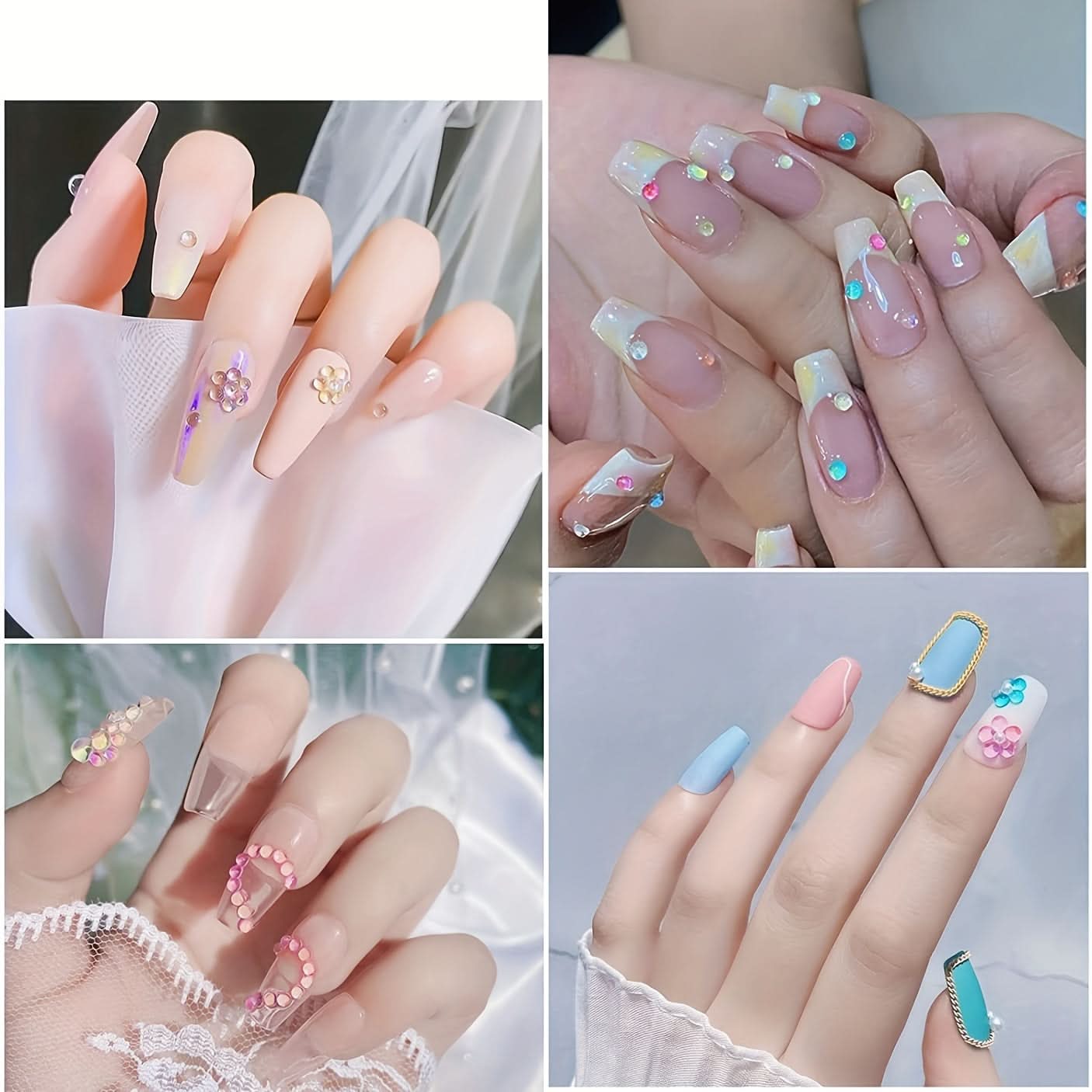 9 Pieces Aurora Nail Pearls-Bubble Beads for 3D Nail Art & DIY Crafts