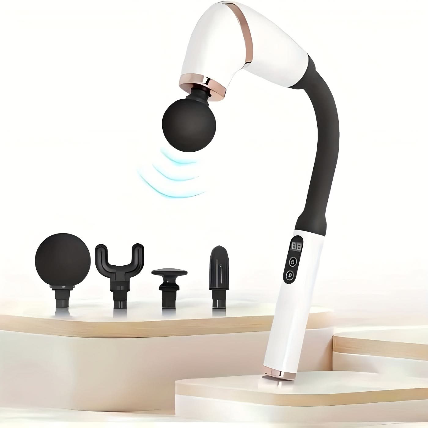 Adjustable Speed Deep Tissue Massage Gun - Ergonomic U-Shaped Massager