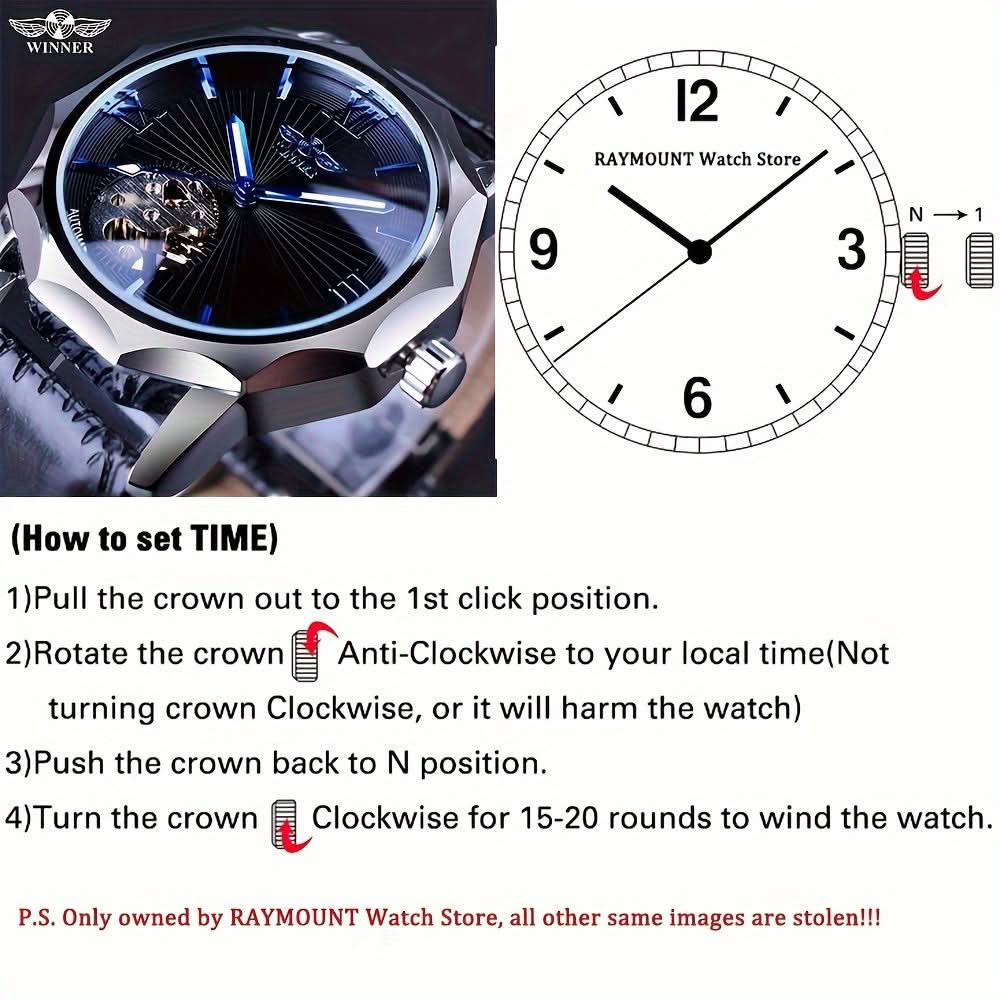 Luxury Men’s Skeleton Mechanical Wristwatch