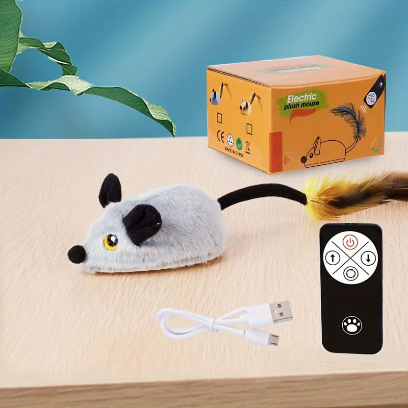 Rechargeable Plush Electric Cat Mouse Toy – Interactive Whisker Teaser