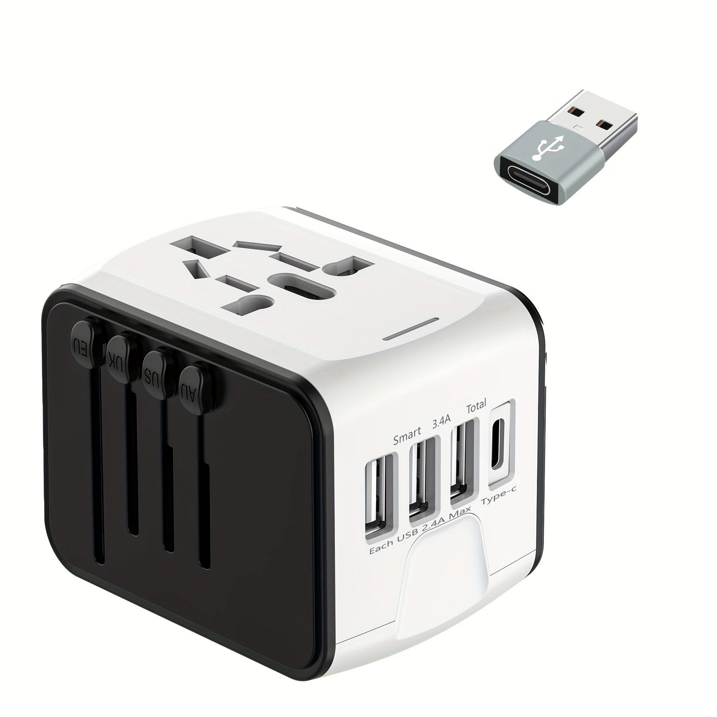 Universal Travel Plug Adapter with USB-C & USB-A