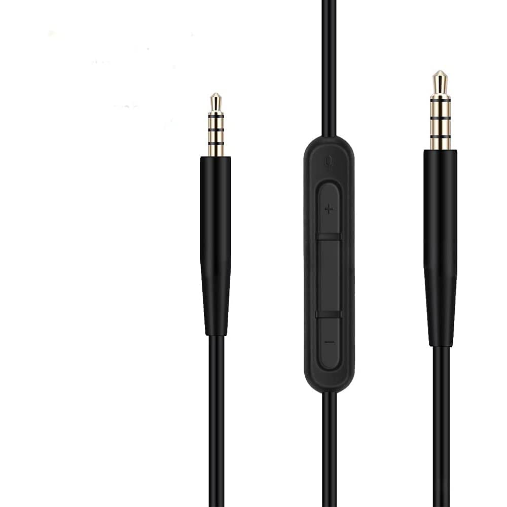 Replacement AUX Mic Cable for Bose 700, QC45, QC35, QC25, SoundTrue, OE2, AE2 Headphones – 3.5mm to 2.5mm with Inline Mic & Volume Control
