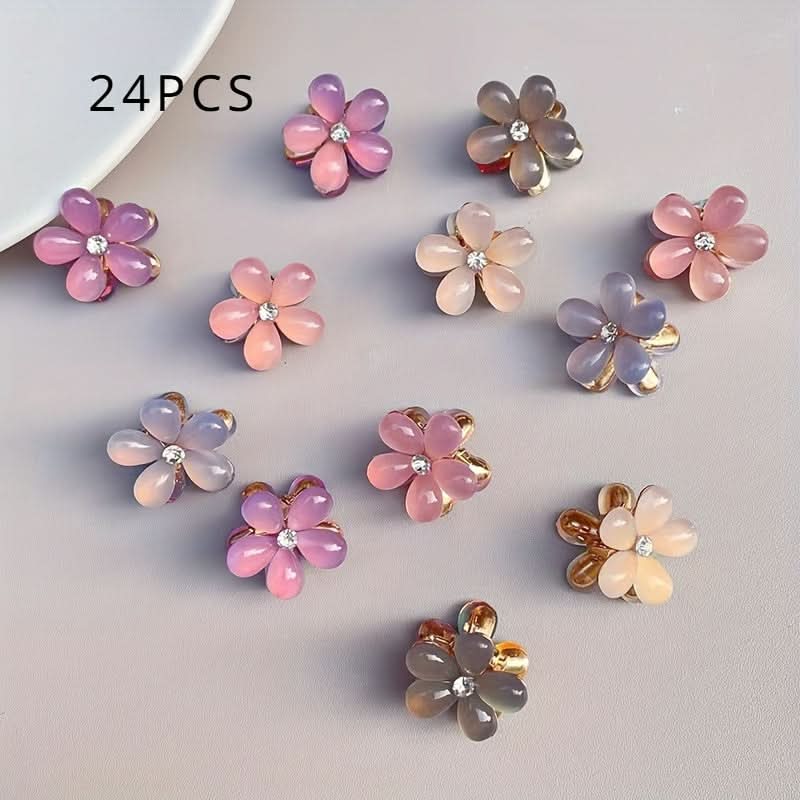 24PCS Mini Flower Hairpins - Cute Hair Accessories