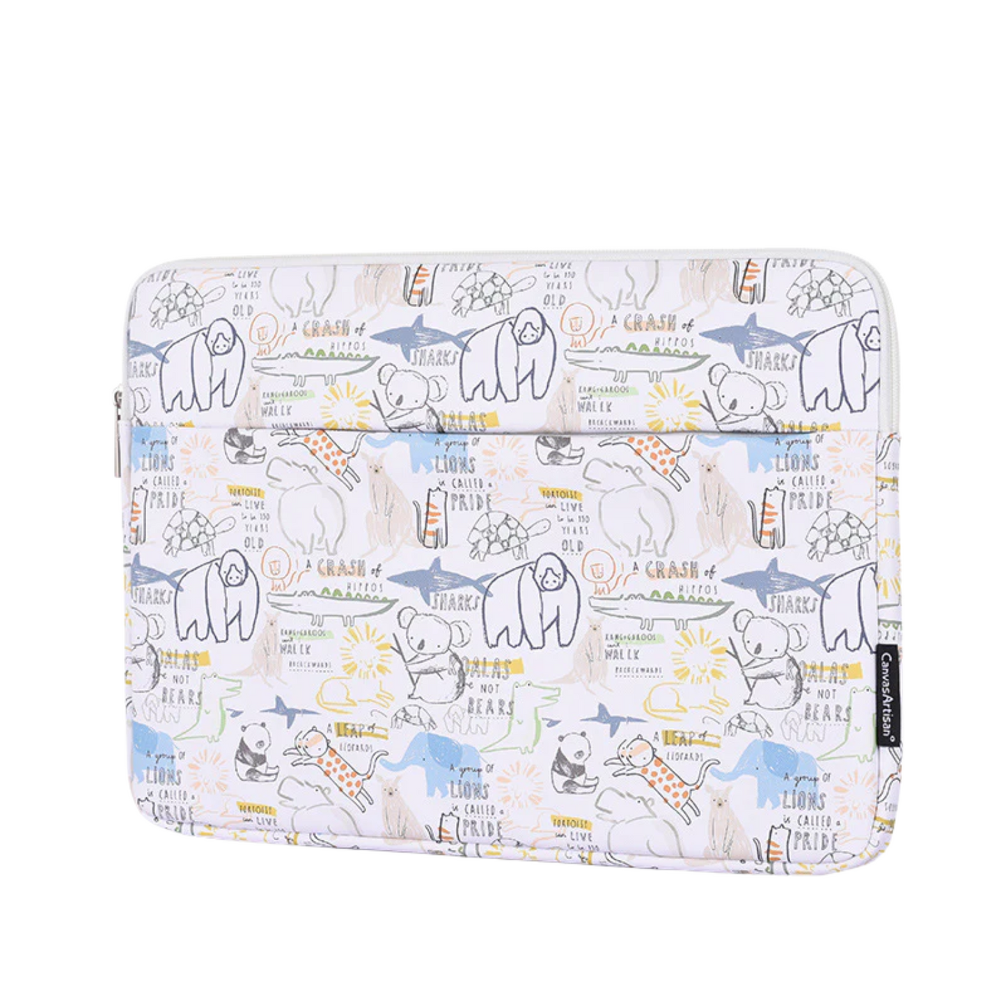 Waterproof Laptop Sleeve for 11–15 Inch – Shockproof PU Case with Safari Cartoon Print