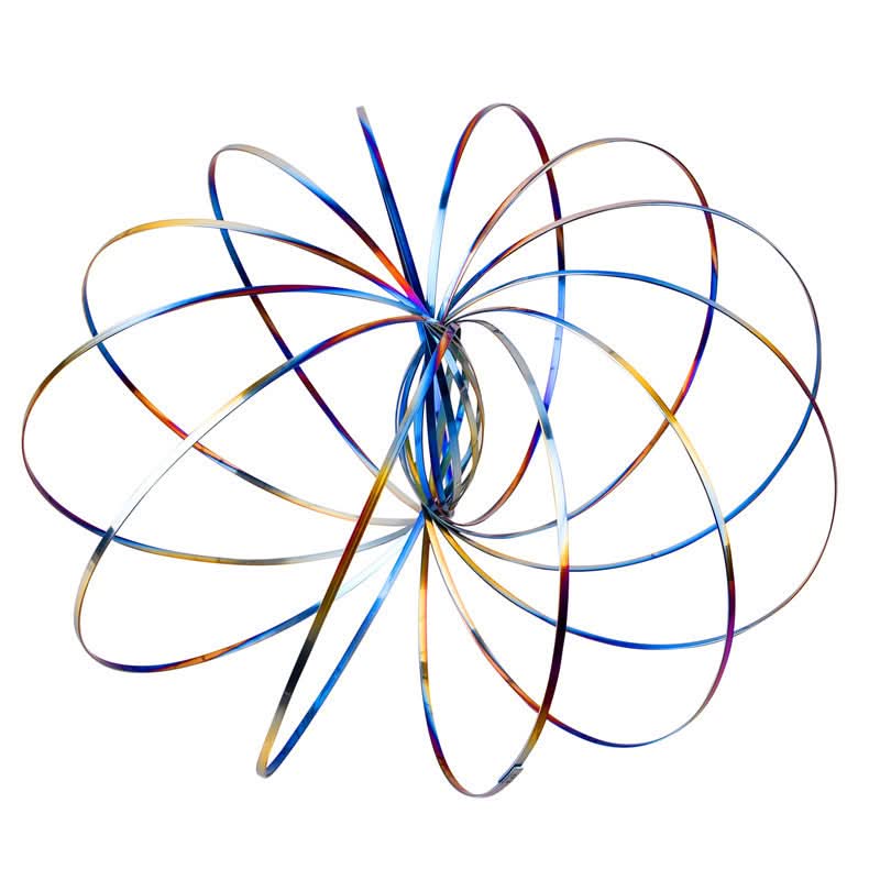 3D Kinetic Flow Ring Spinner Toy - Metal Infinity Loop Bracelet for Kids