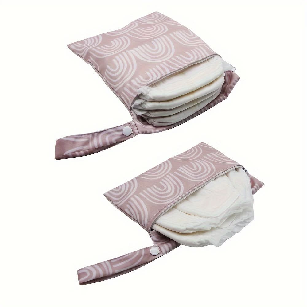2pcs Waterproof Rainbow Diaper Bags, Reusable Pouches