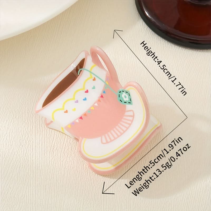 5pcs Cute Cup Shark Hair Claw Clips