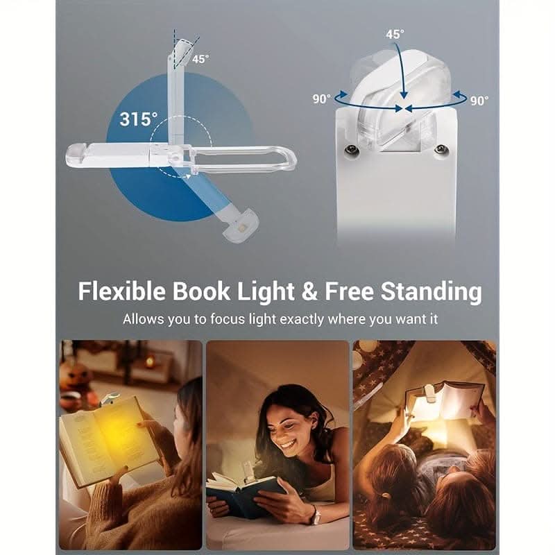 Rechargeable Clip-On Bookmark Light with Dimming – LED Reading Light for Books