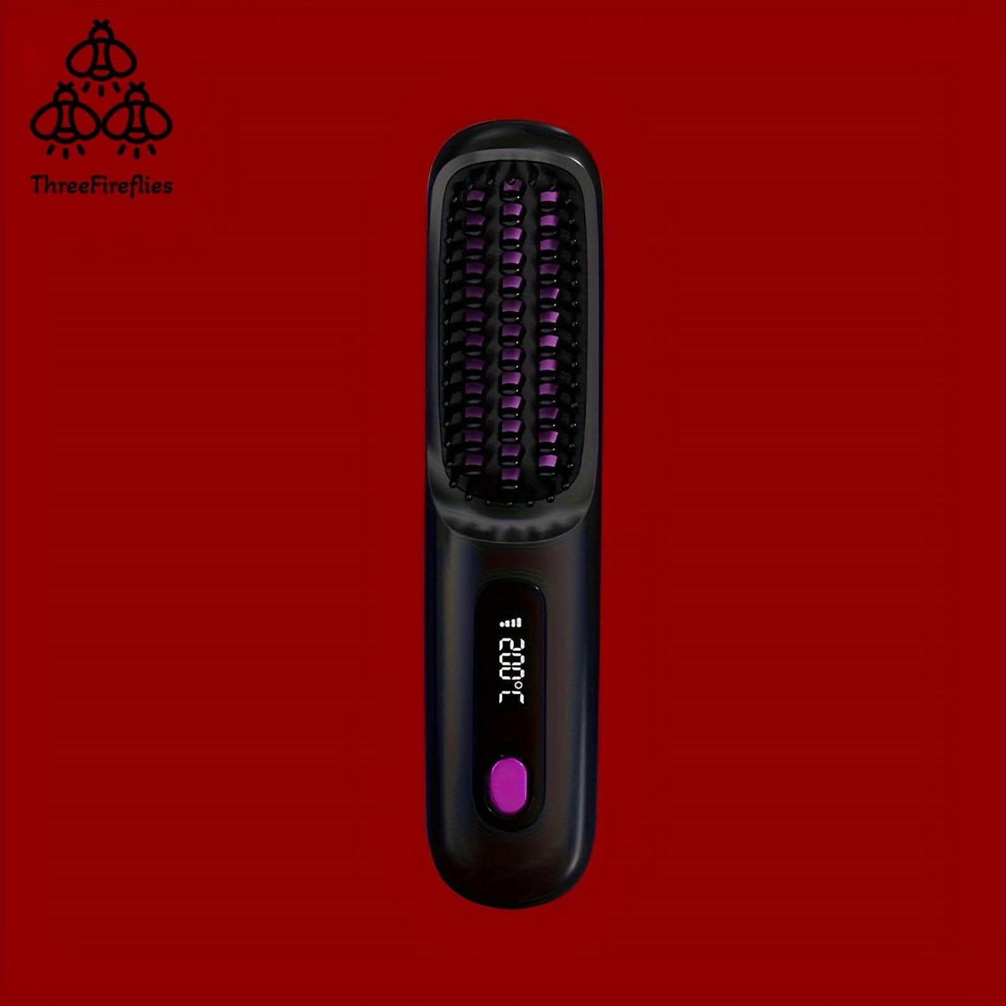Cordless Hair Straightener Brush -Hot Comb with 3 Temp Settings