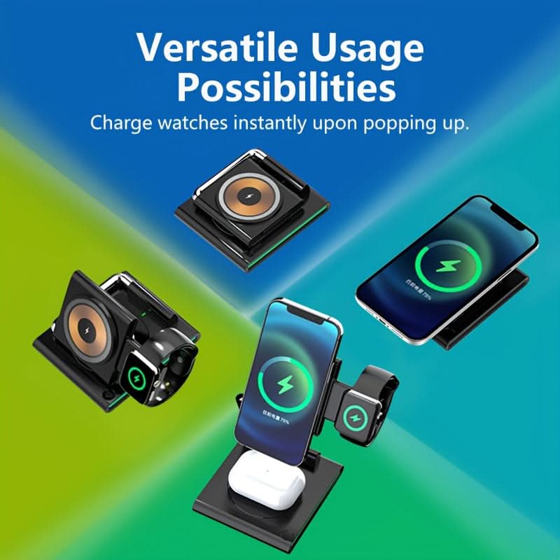 3-in-1 Foldable Magnetic Wireless Charger Dock