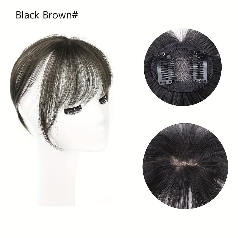 Elegant Clip-In Bangs – Natural Wispy 3D French Hairpiece