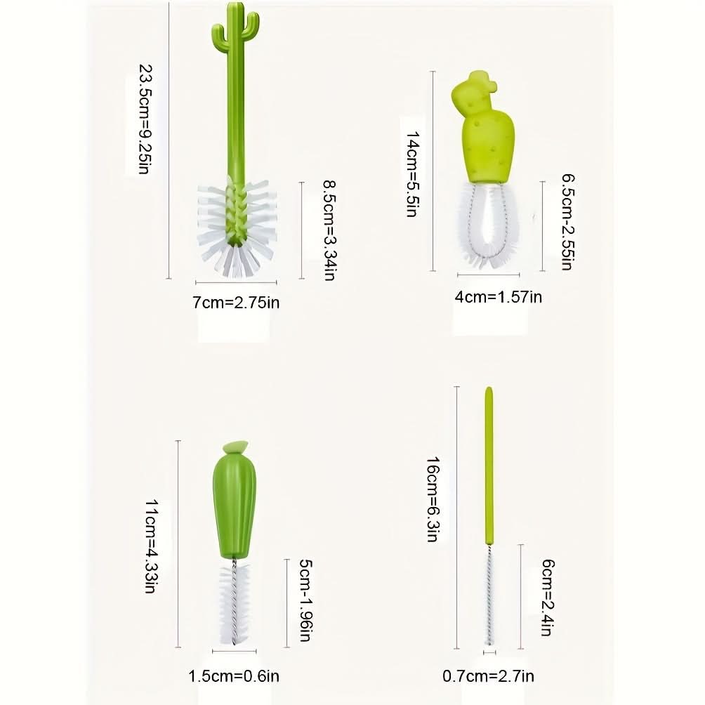 Cactus Kitchen Cleaning Brush Set, Multipurpose