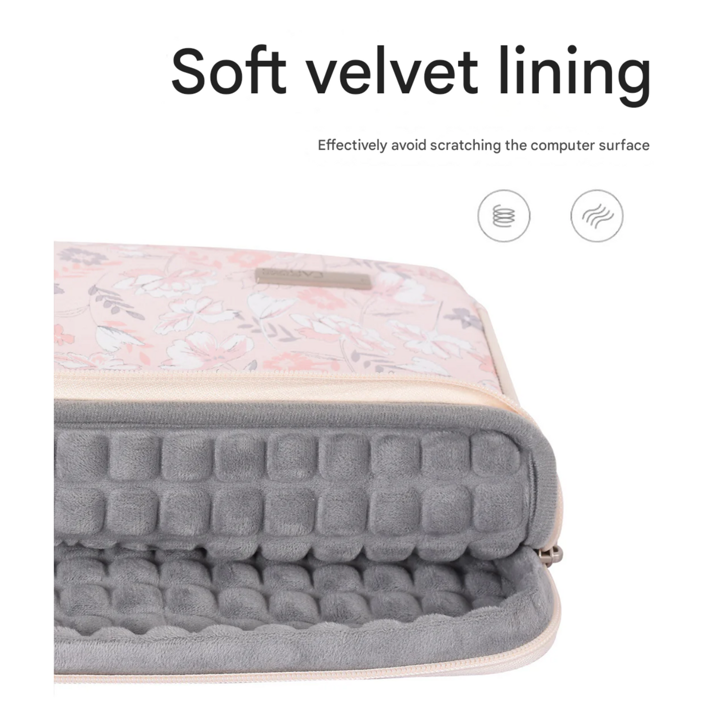 Floral Laptop Bag – Shockproof PU Sleeve with Dual Compartments for 13"/15" Devices