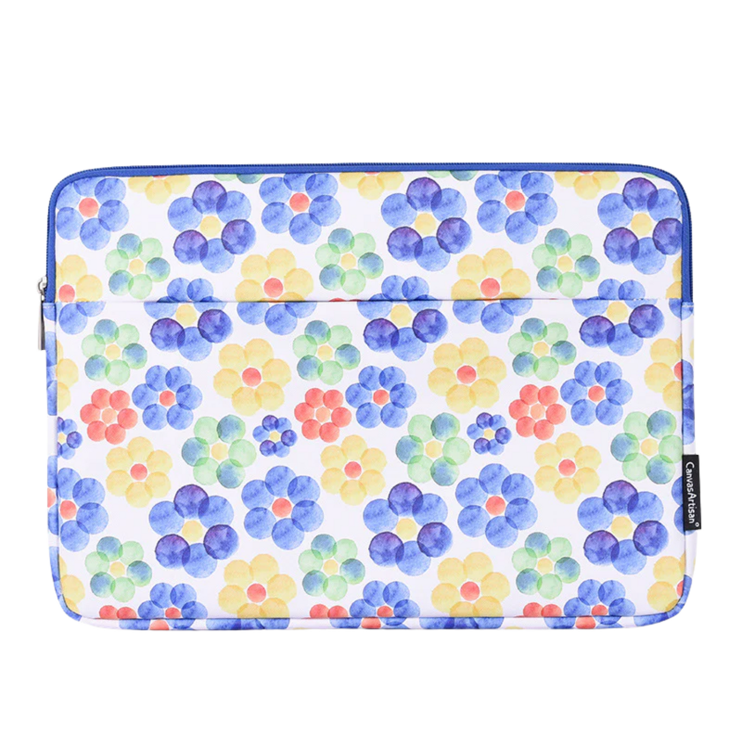 Waterproof Laptop Sleeve Case – Leather Case with Watercolor Flower Print, 11–15 Inch