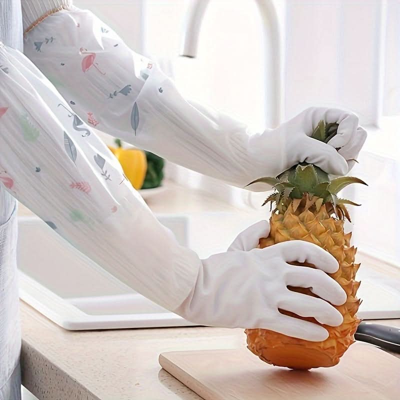 Reusable Long-Sleeve Waterproof Cleaning Gloves