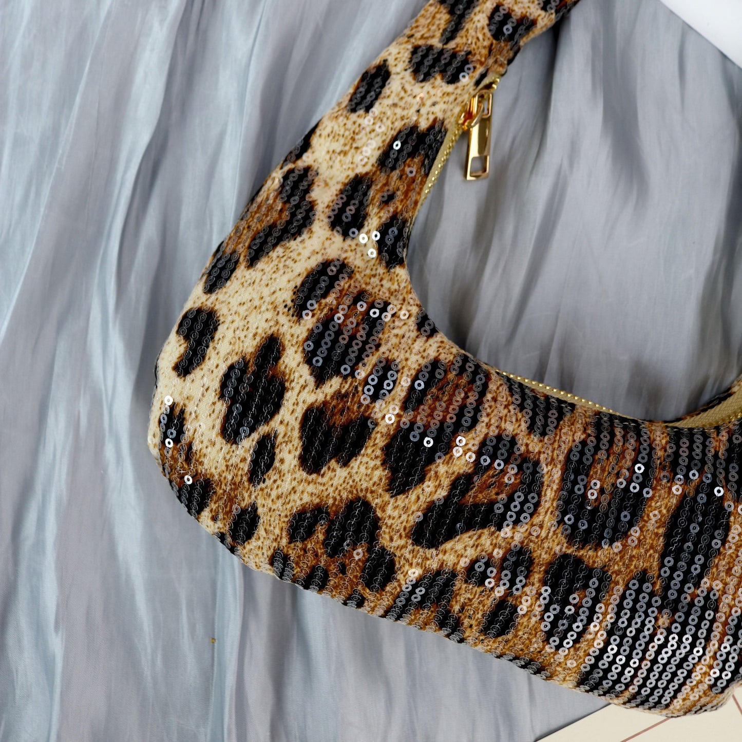 Leopard Print Sequin Hobo Bag – Chic & Sparkly