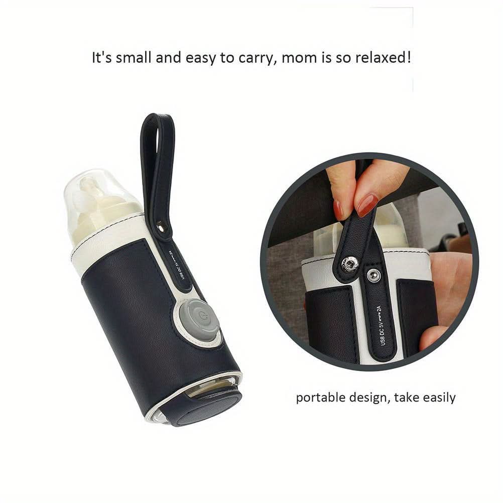 USB-Powered Portable Bottle Warmer, Compact Design for Home & Travel
