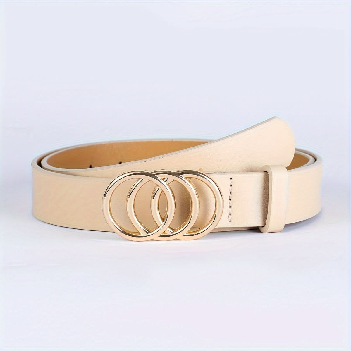 Men's Sporty Faux Leather Double Buckle Belt
