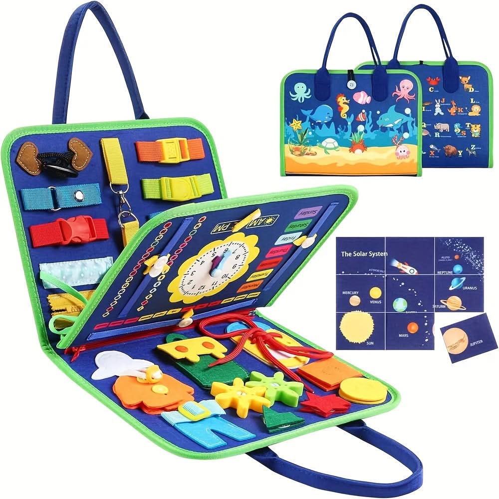 Motor Skills Busy Board for Toddlers – Sensory Board Toy for Developing Fine Motor Skills