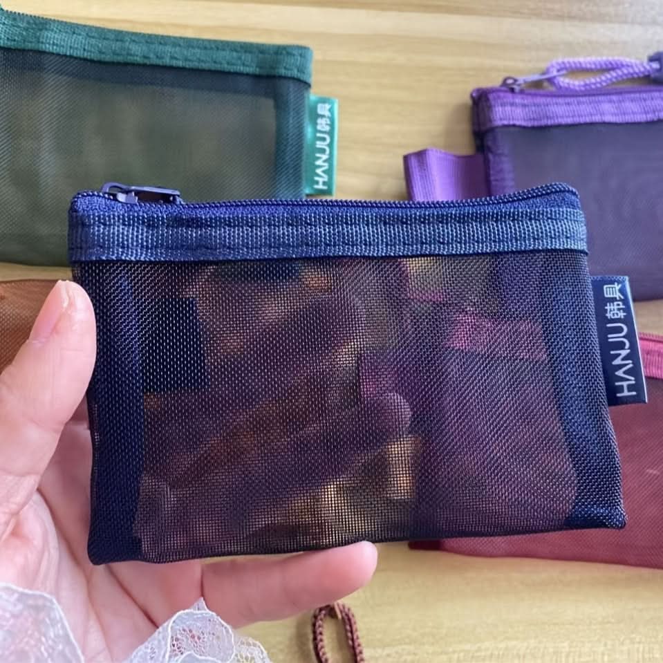 5-Piece Mini Mesh Storage Bag Set – Lightweight Nylon