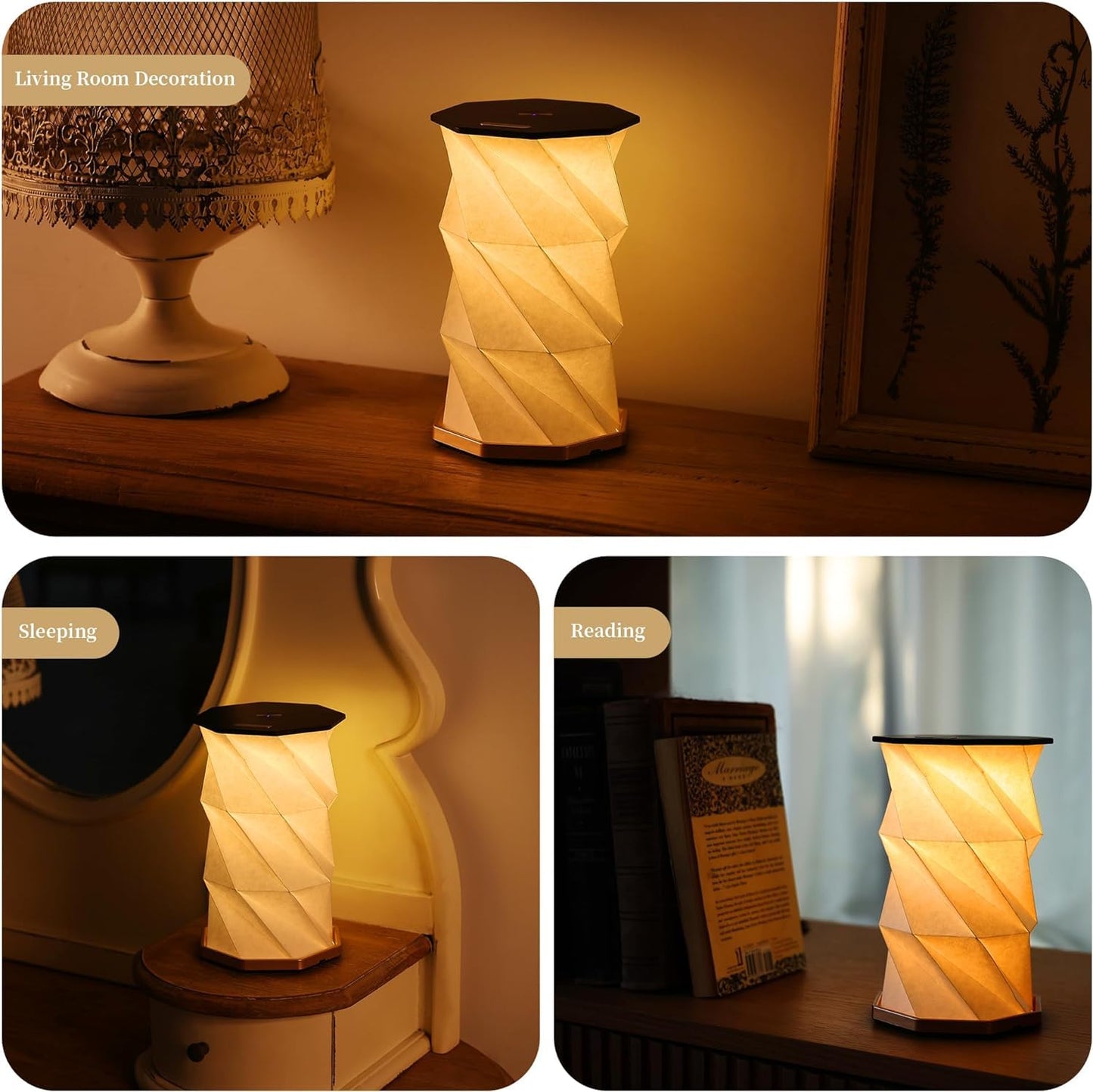 Modern LED Table Lamp – Magnetic Folding Rotating Origami Night Light for Home Décor & Gifts