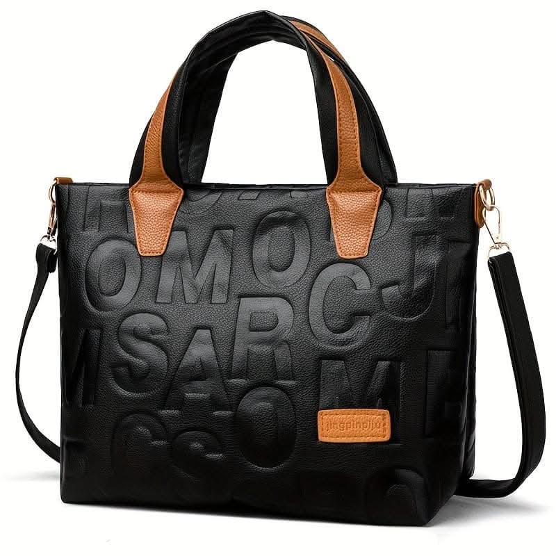 Vibrant Fashion Handbag in Letter Pattern Design with Convenient Crossbody Strap