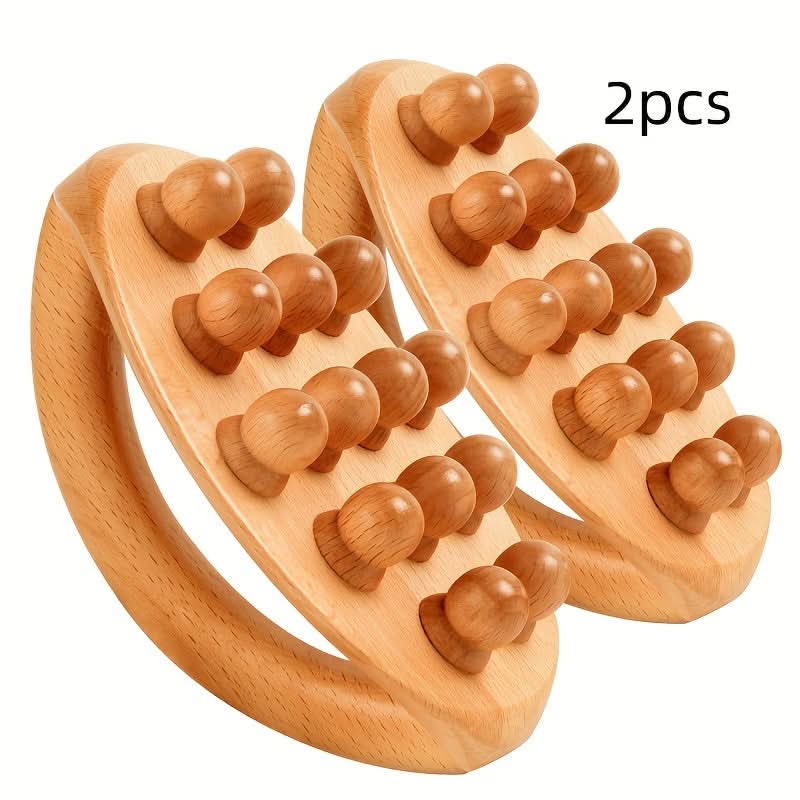 Wood Gua Sha Massage Sticks – 12 Bead Design